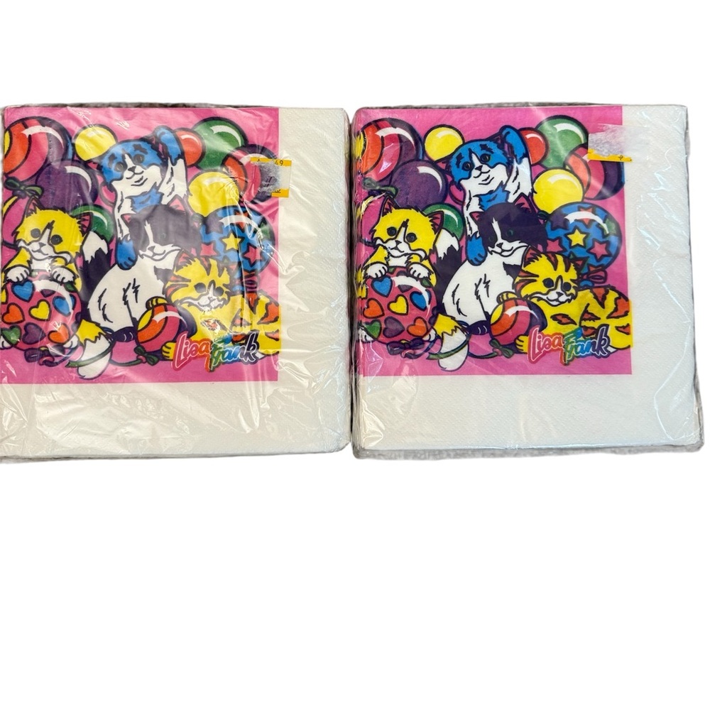 VTG Lisa Frank Lunch Kitten Balloon Napkins 16 CT Bundle of 2